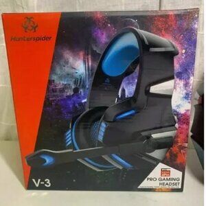 Hunterspider V-3 Pro Gaming Headset - Blue, Light up headset